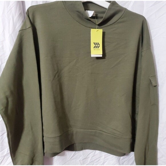 All in Motion- Large- French Terry Sweatshirt- Moss Green - Picture 5 of 6